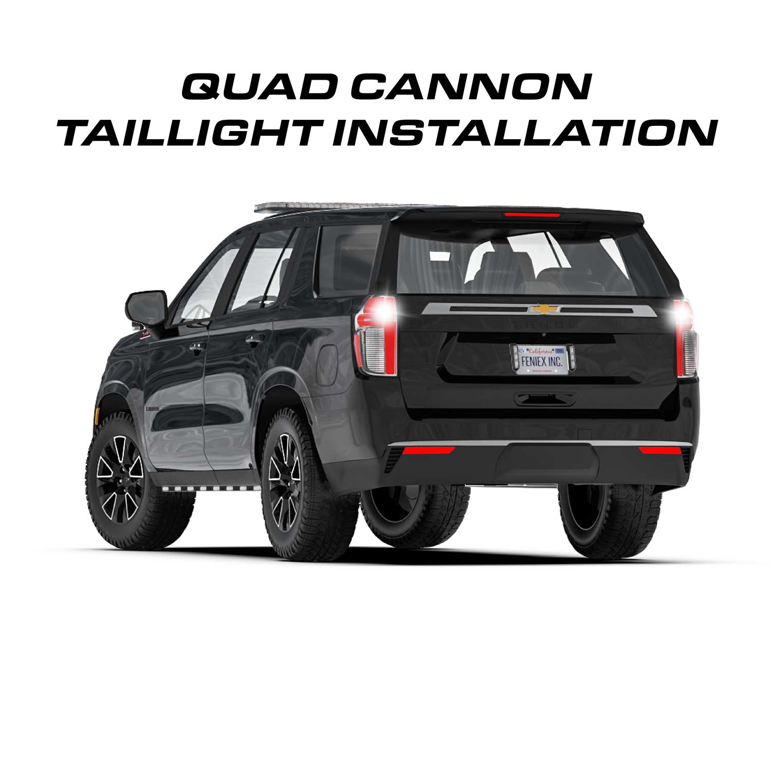 Feniex Quad Cannon LED Hide-Away Strobe Lights Back Install
