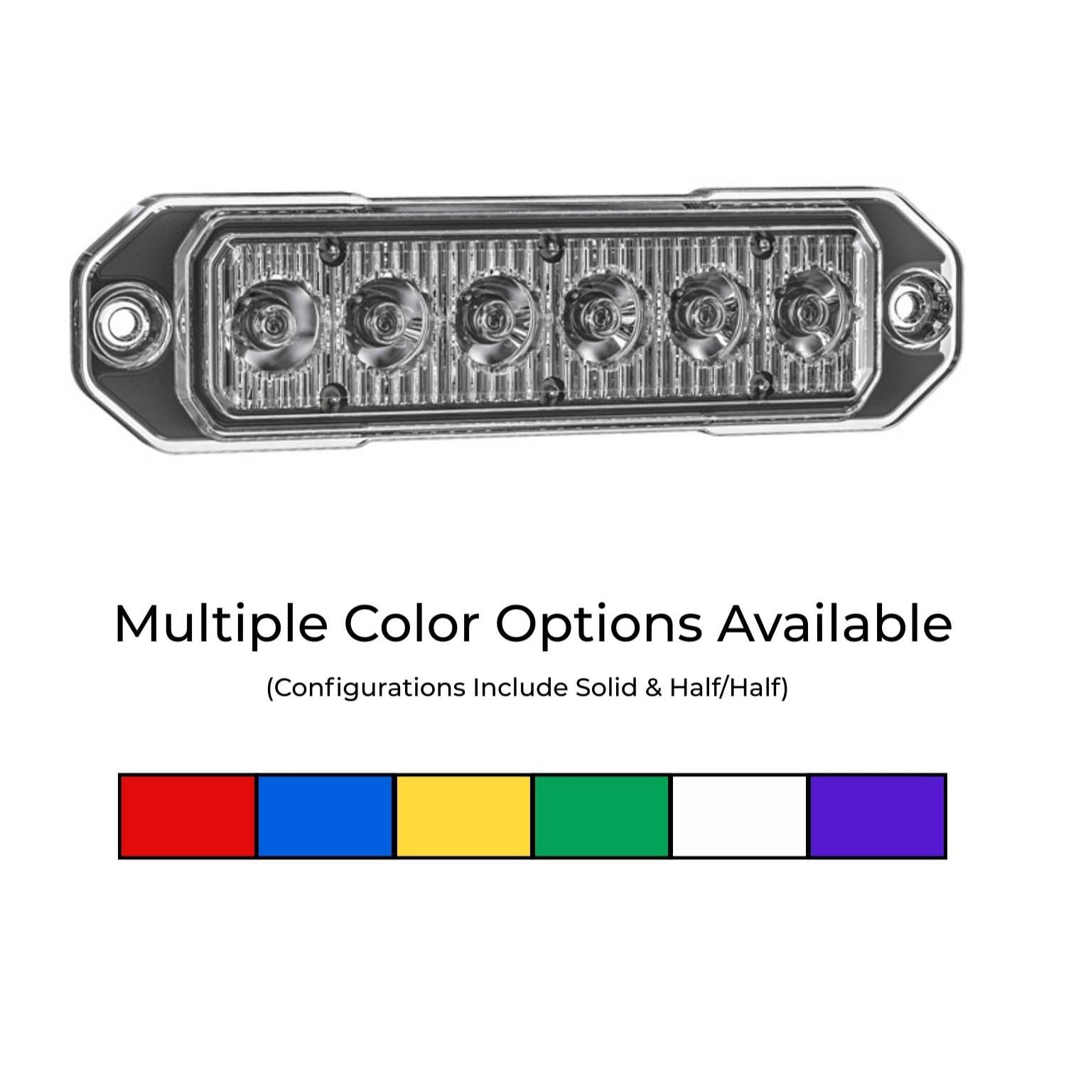 Z-6 TIR LED Surface Mount Warning Light Head Color